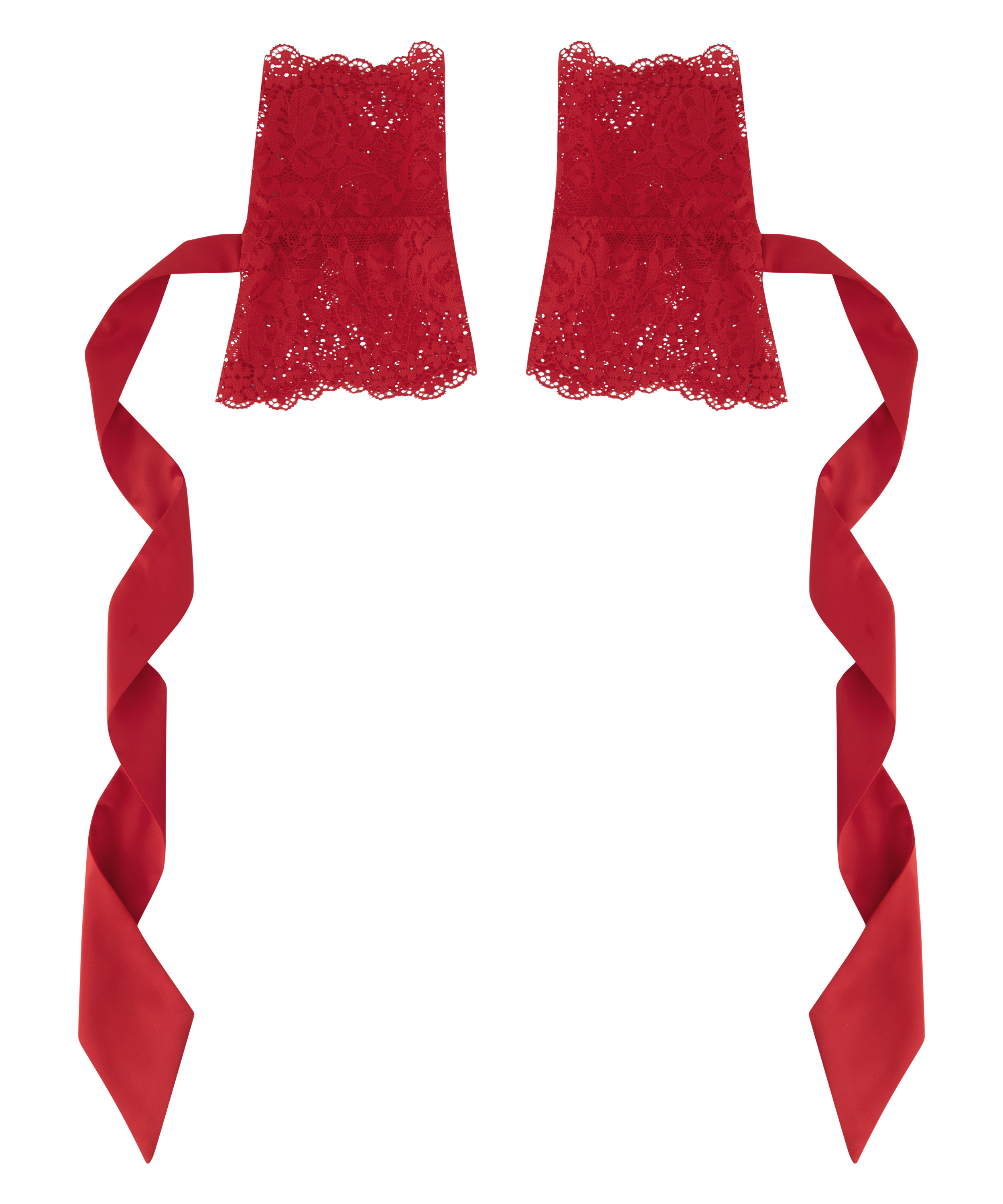 Handklovar av spets, R&ouml;d, main