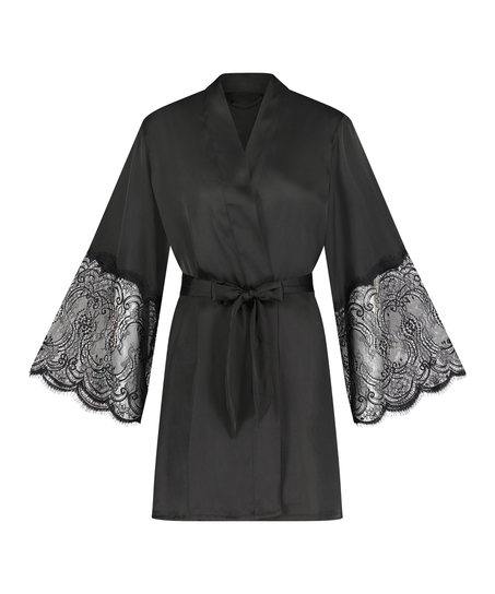 Kimono Satin, Svart