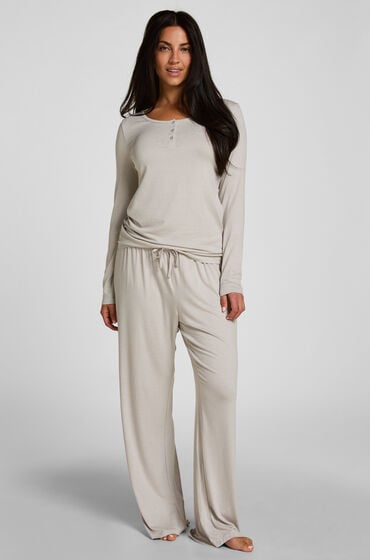 Pyjamas Set Randig Henley