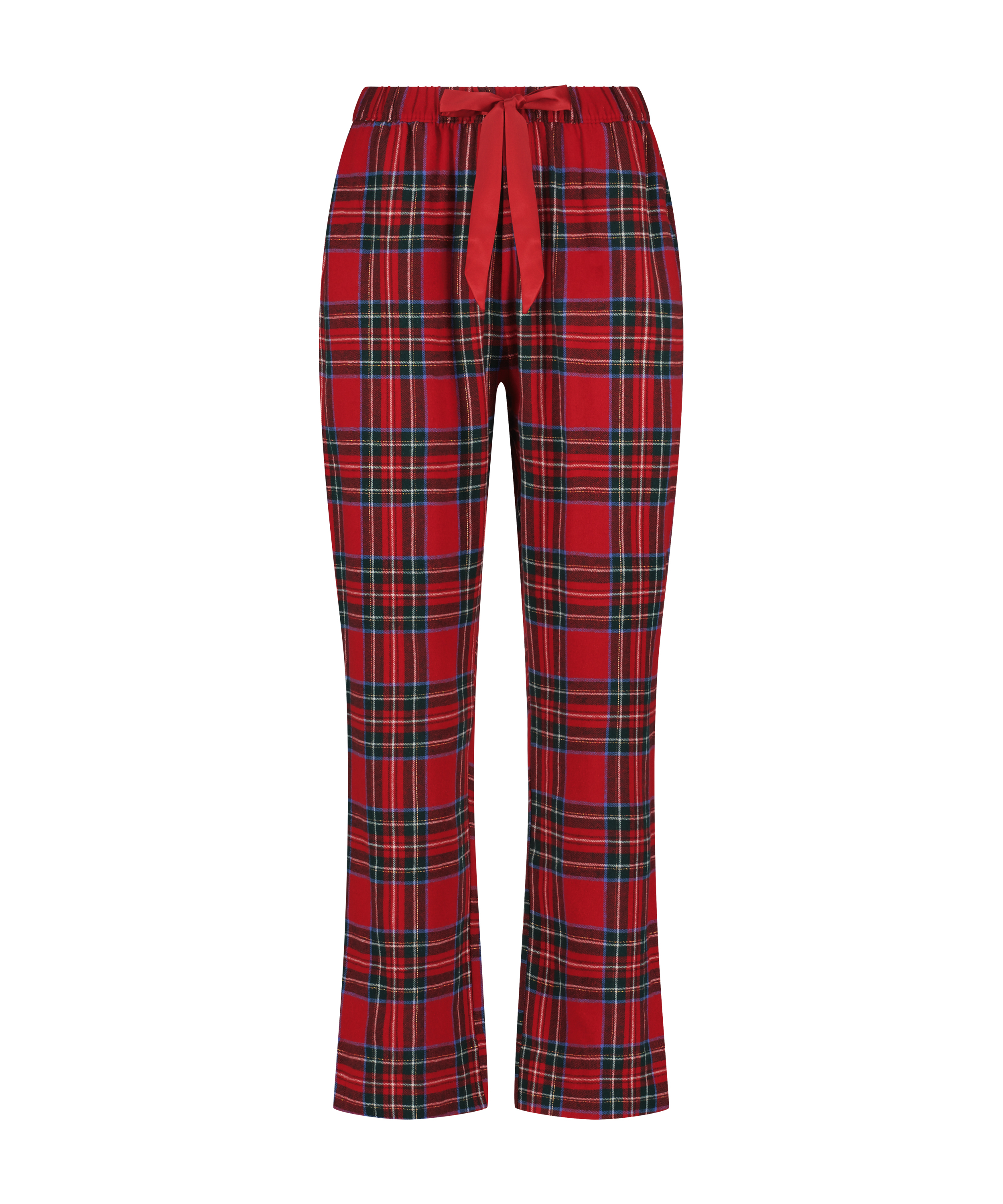 Pyjamasbyxori flanell, röd, main