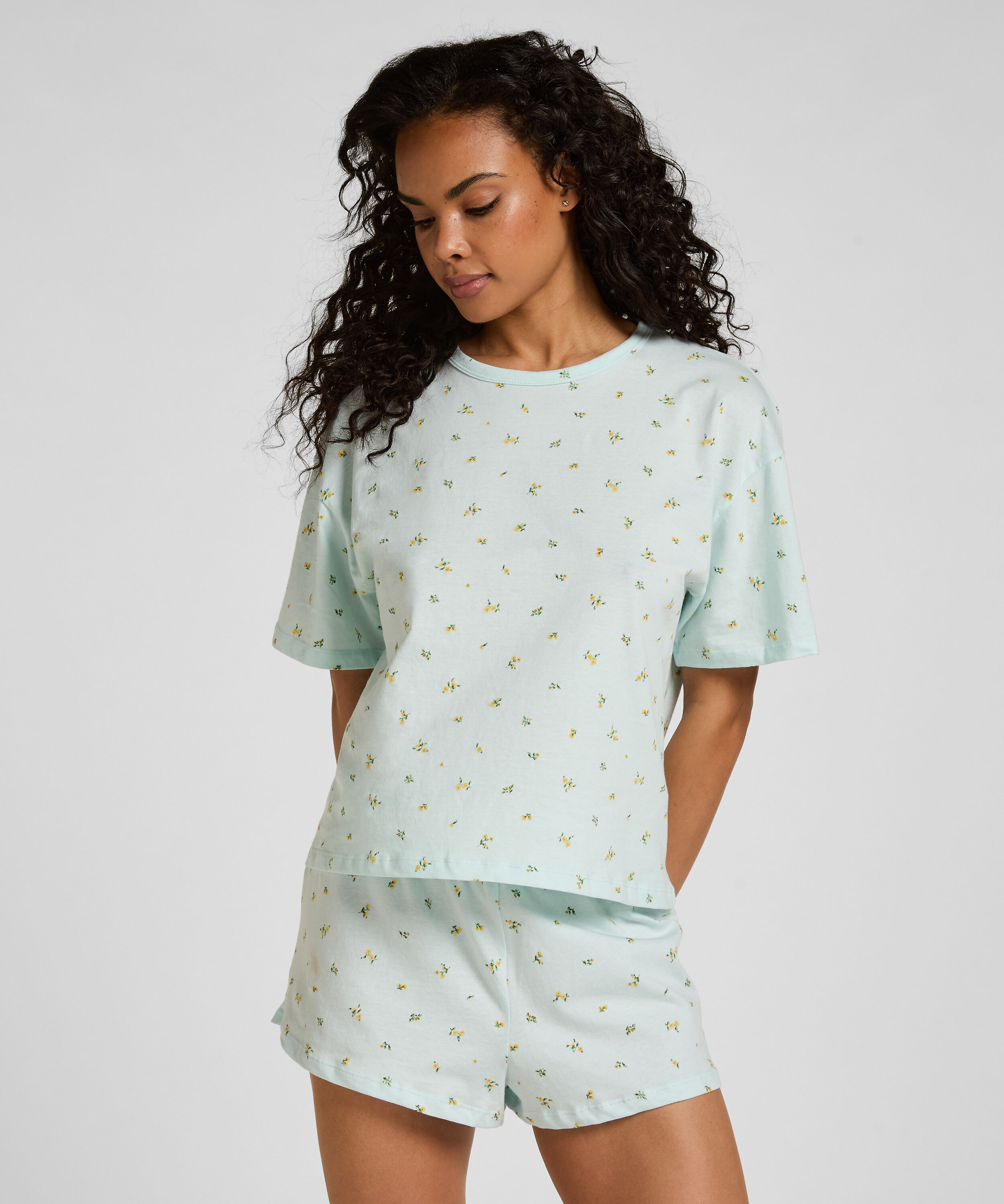 Pyjamasset i bomull, Grön Pyjamasset i bomull, Grön