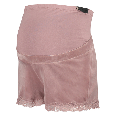 Mammashorts i velour, Rosa
