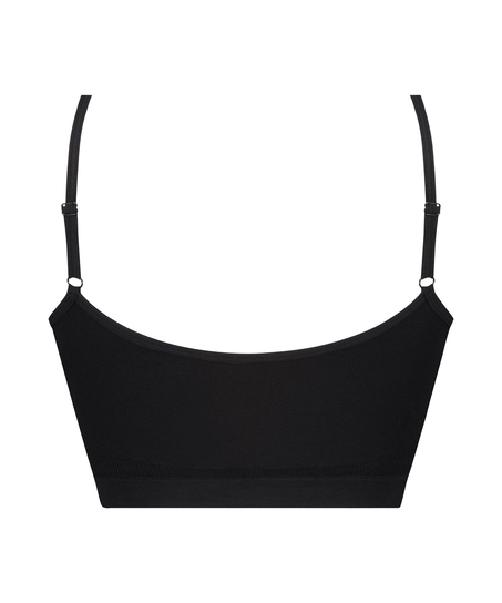Bralette med remmar, Svart