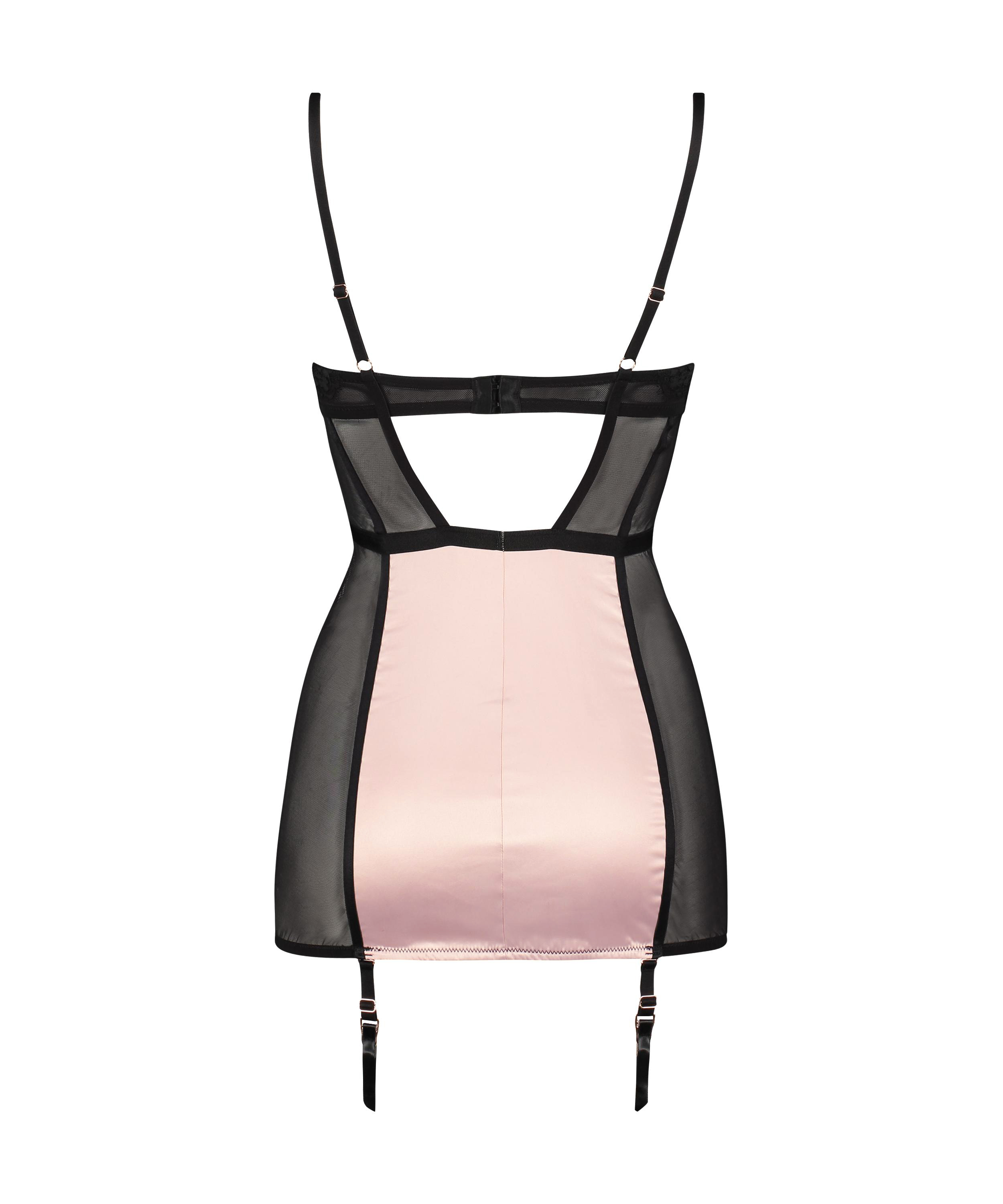 Amelia vadderad pådragbar klänning med bygel, Svart, main