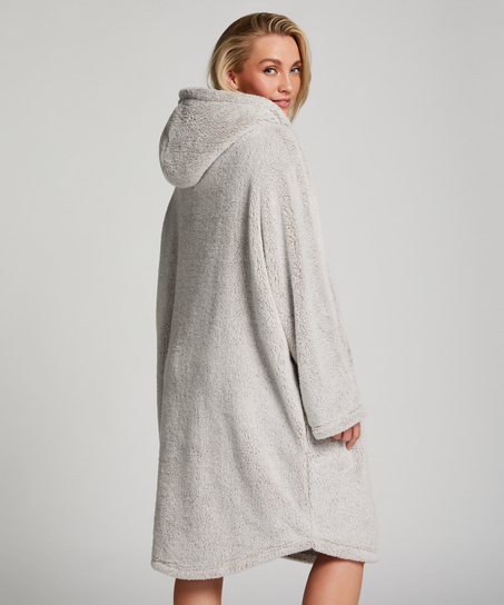 Huvjacka i flannel och fleece, Grå