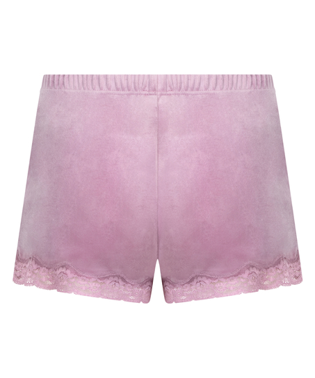 Shorts i sammet och spets, Lila