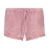 Shorts Velour Lace, Rosa