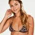 Leopard mini triangel-bikinitopp, Brun