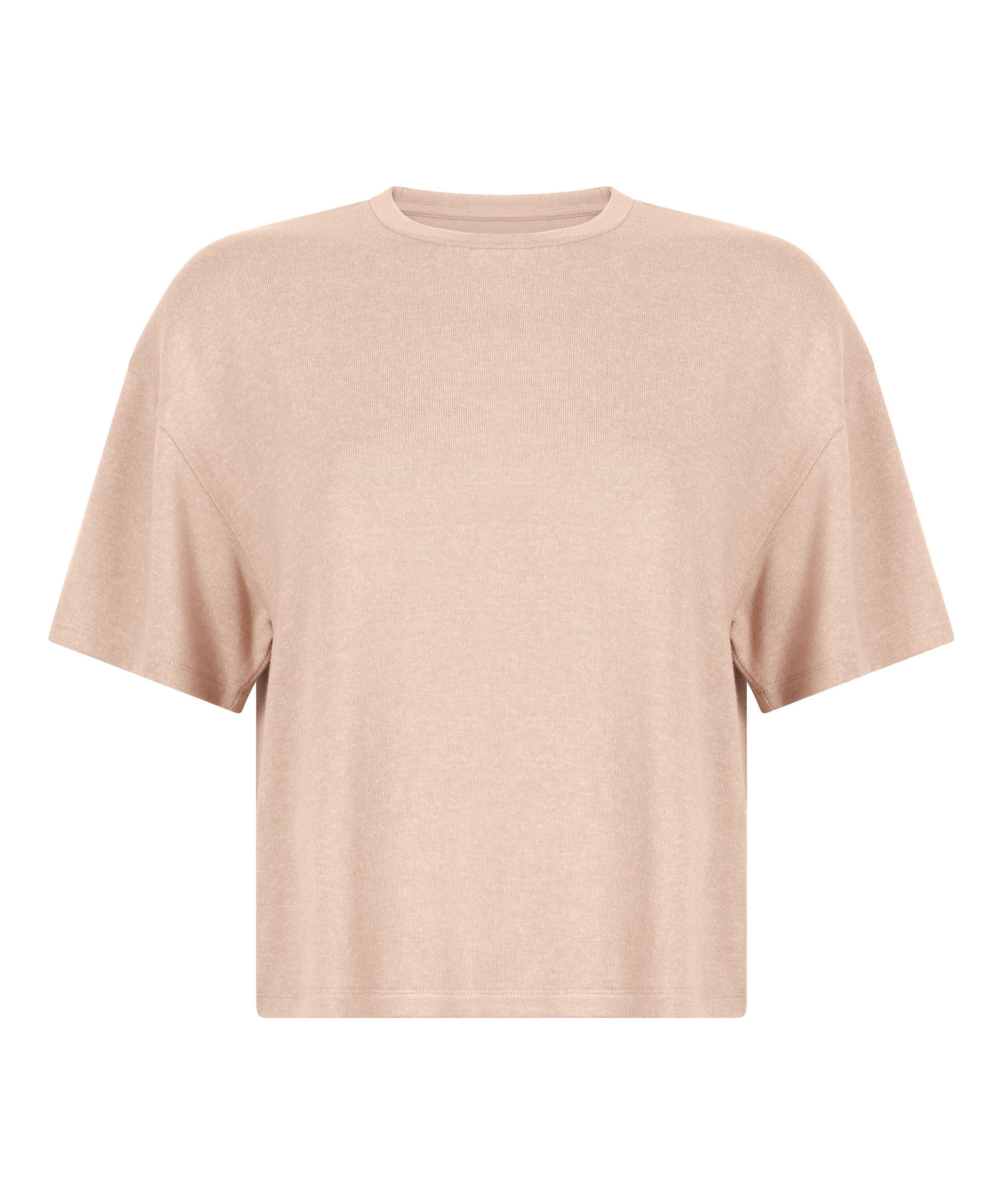 Pyjamastopp i uppruggad jersey, Beige
