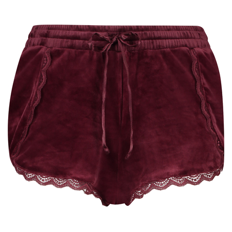 Shorts Velour Lace, R&ouml;d
