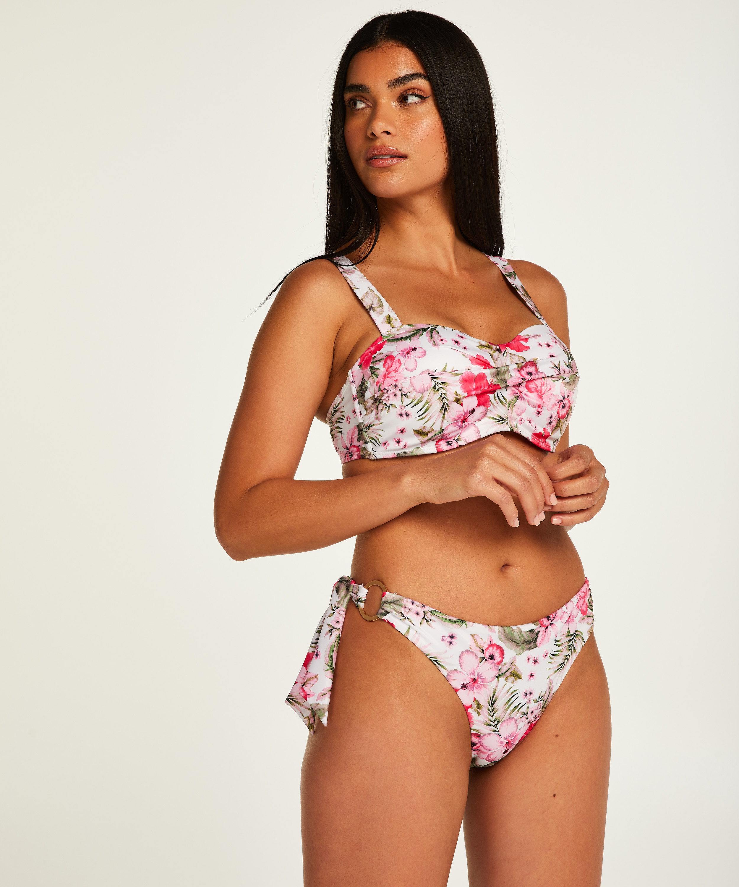 Tropical formpressad bandeau bikinitopp, Vit, main