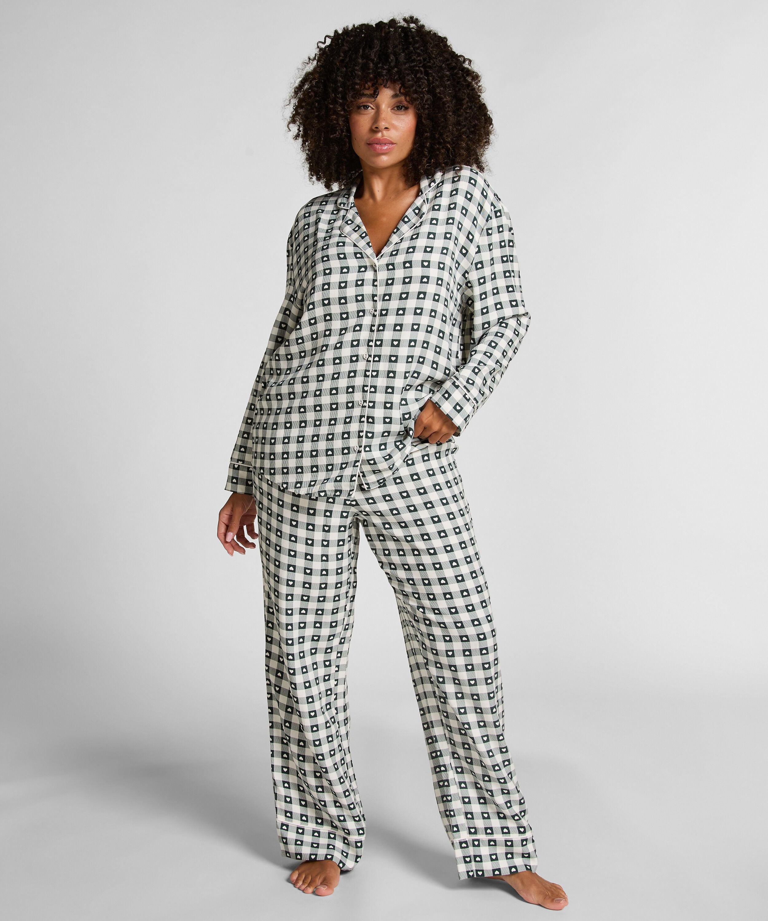 Pyjamasset i twill, Grön