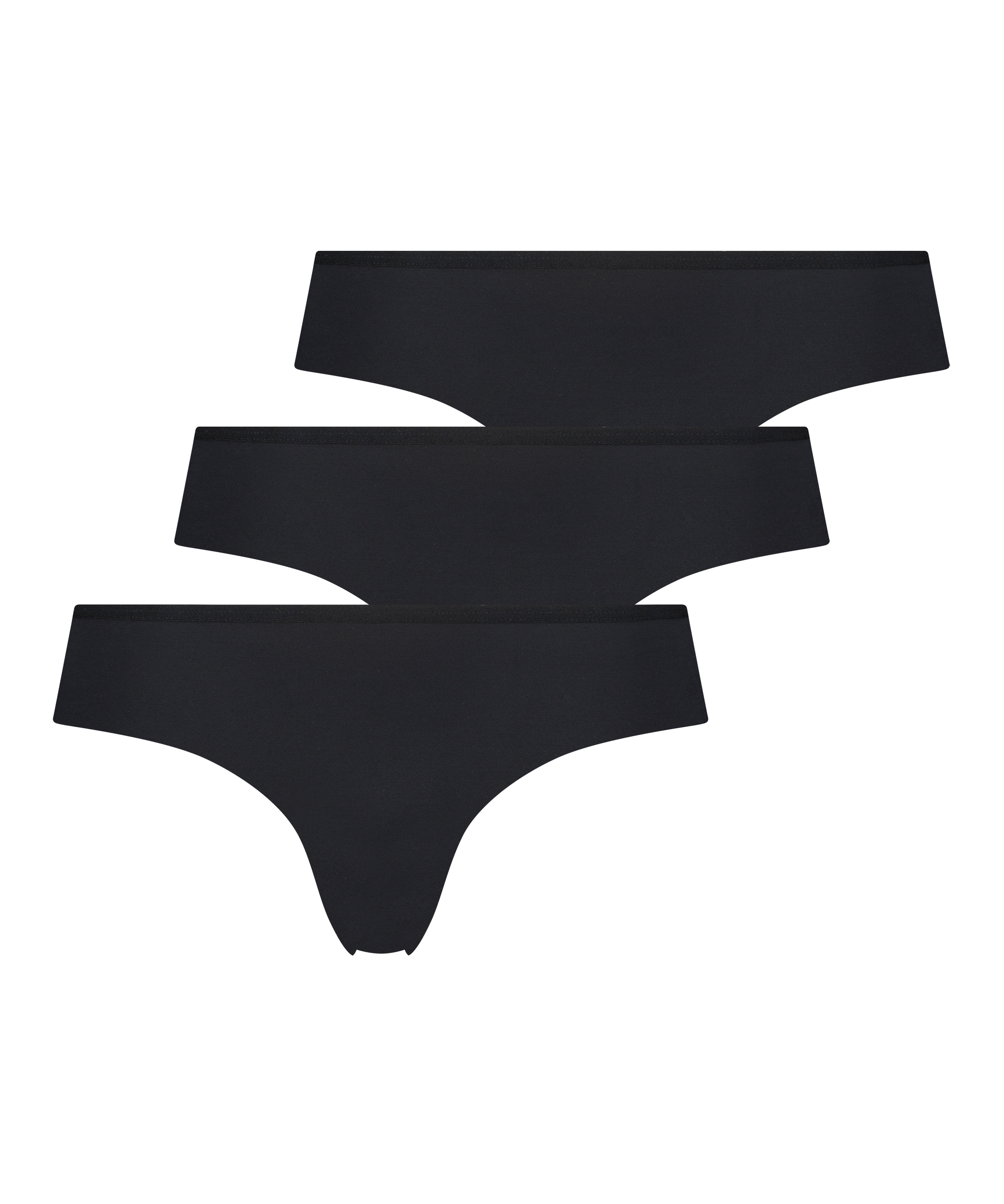 3-pack osynlig brazilian-trosa, Svart, main