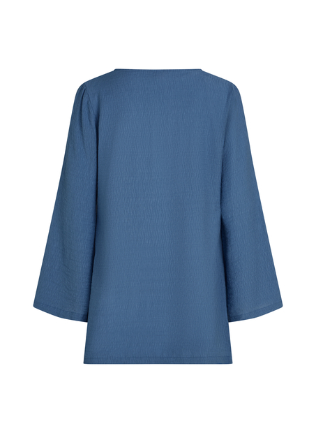 Långärmad strandklänning med ringar, blå