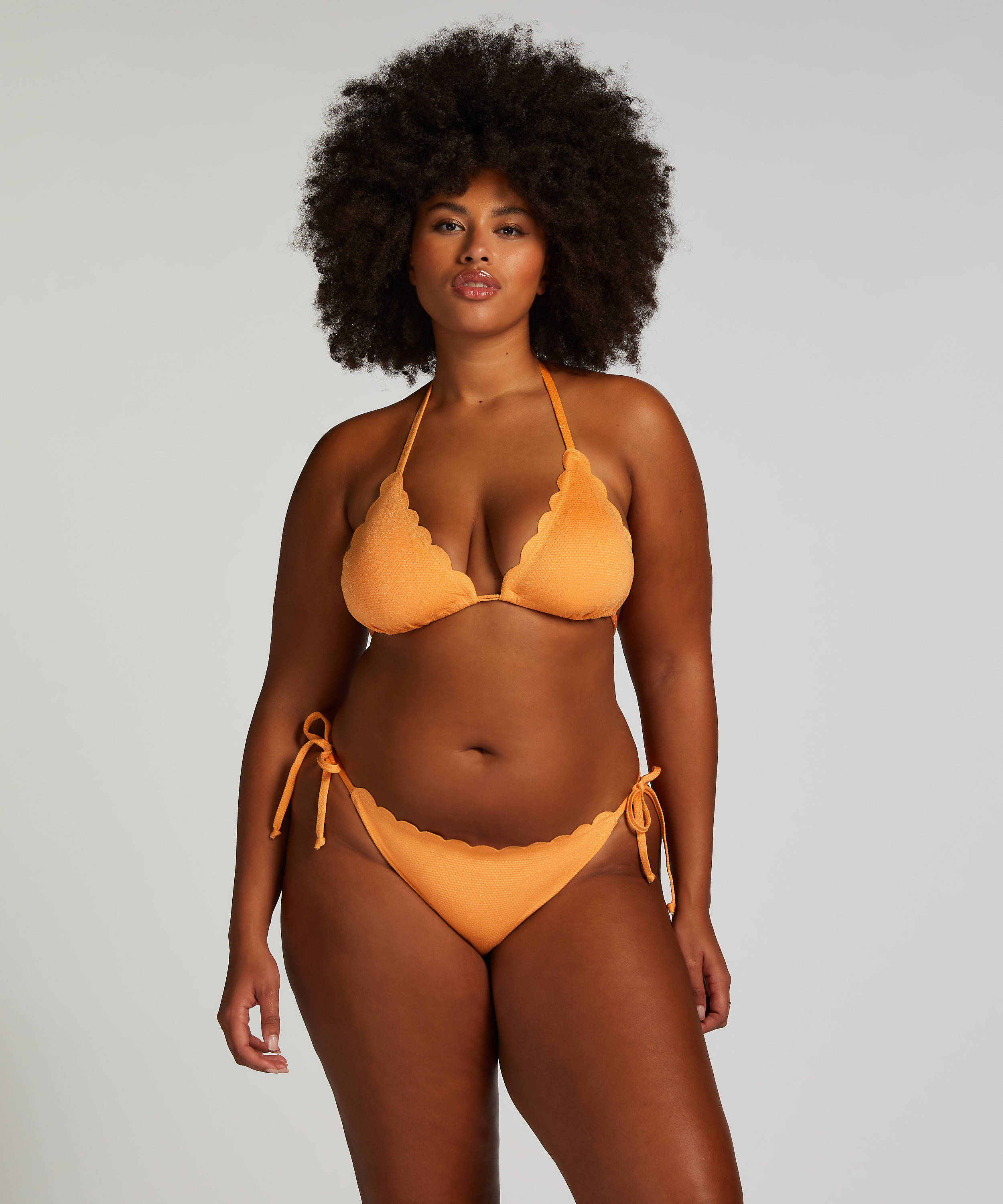 Cheeky Tanga Bikiniunderdel Scallop Lurex, Orange, main