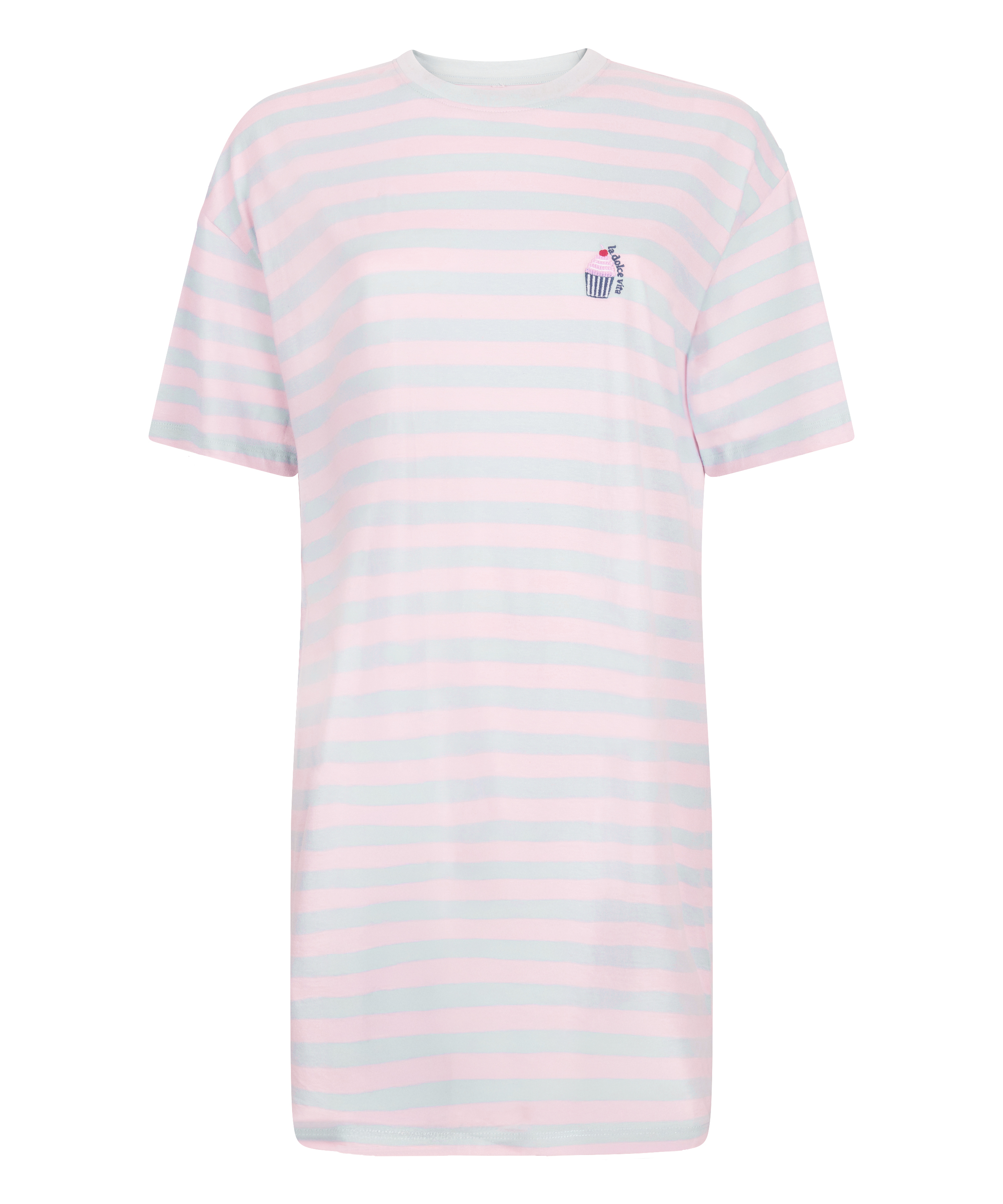 Nattskjorta med rund hals, Blå, main