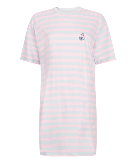 Nattskjorta med rund hals, Blå