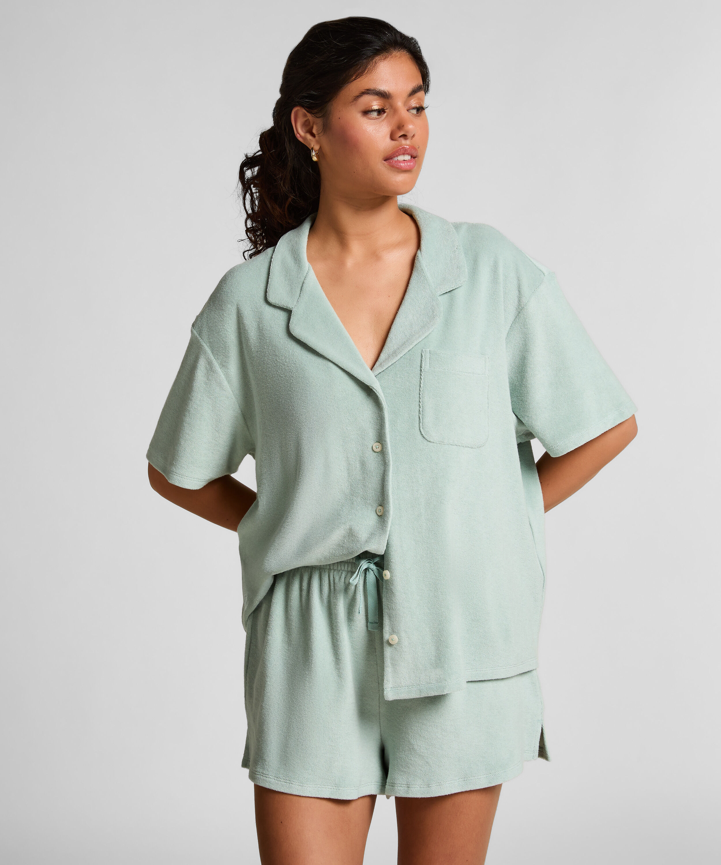 Shorts i frottétextur