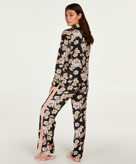 Emily pyjamasbyxa i satin, Svart