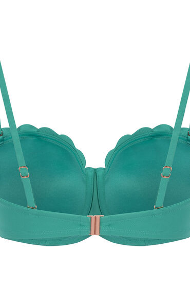 Hunkemöller Vadderad axelbandslös bikinitopp med bygel Scallop Storlek E + dam – bild 2
