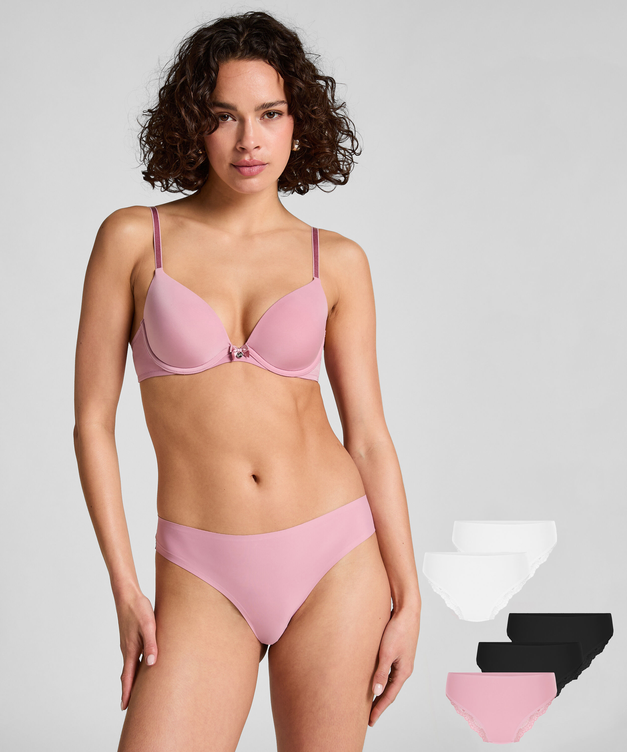 5-pack Brazilian-trosa Invisible Lace Back, Rosa