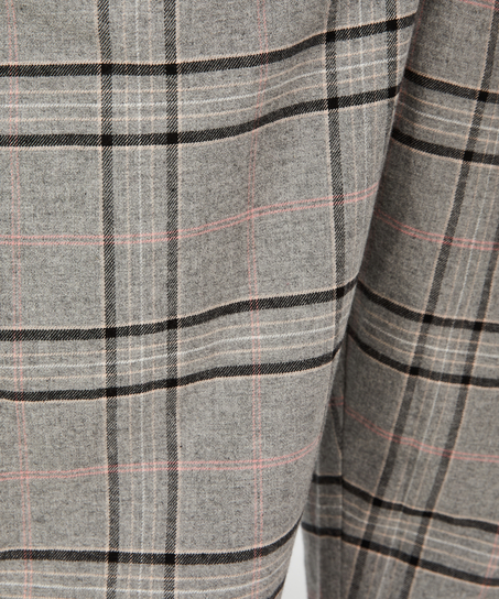 Petite Rutiga pyjamasbyxor twill, Gr&aring;