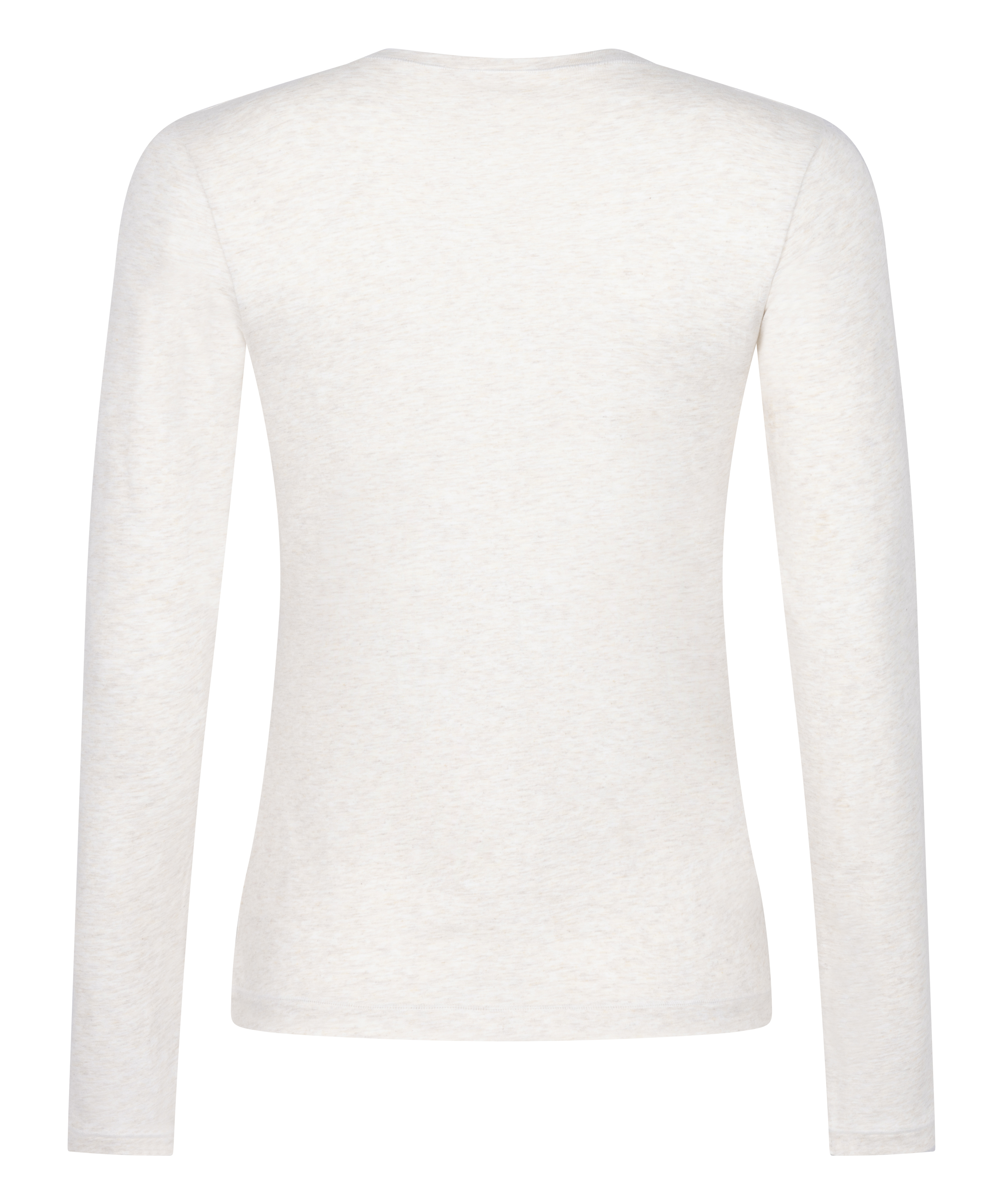 Långärmad topp i mjuk bomull, Beige, main