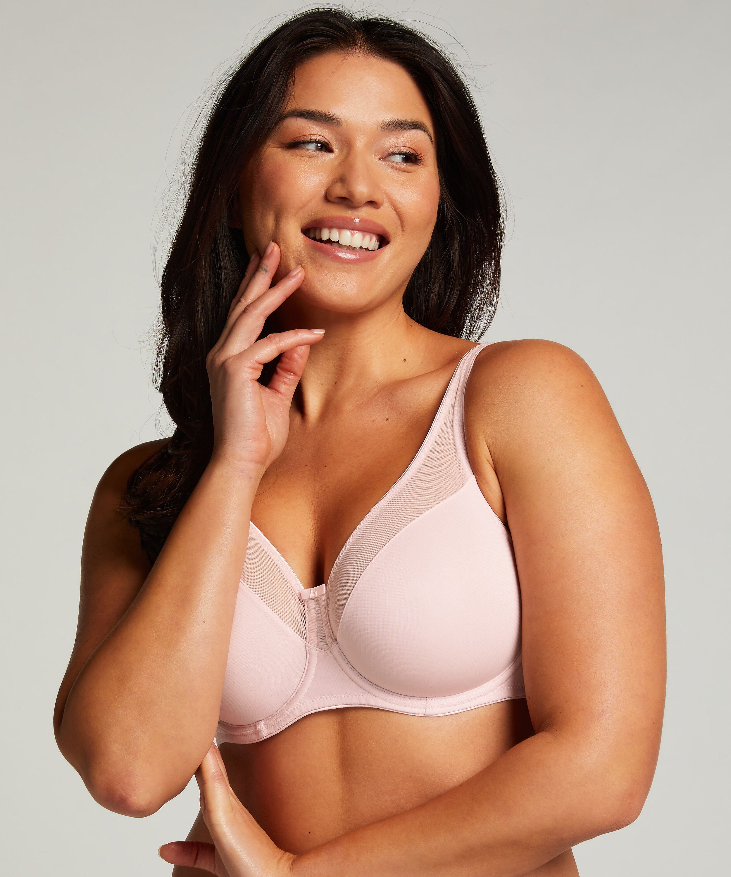 Icke-formpressad minimizer-bh med bygel Nina, Rosa