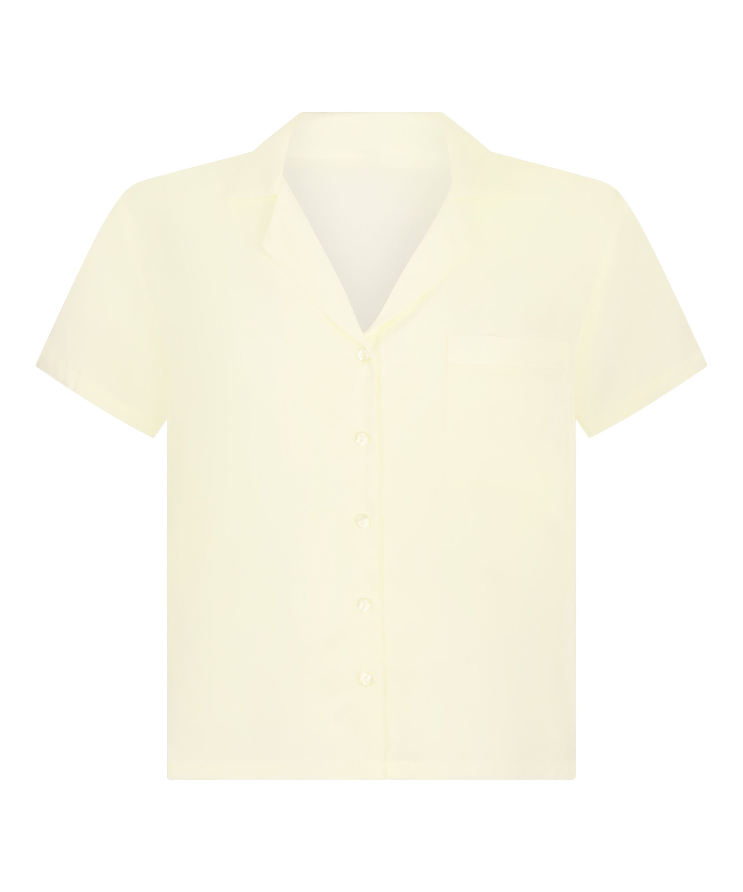 Kort&auml;rmad jacka i Satin, Gul