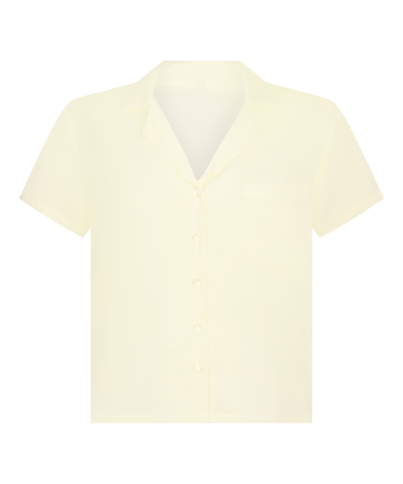 Kort&auml;rmad jacka i Satin, Gul