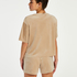 Sammetsshorts med ficka, Beige