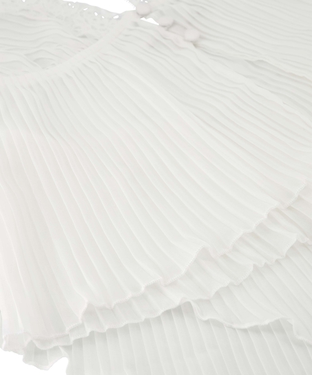 Chiffon plissé linneset, Vit