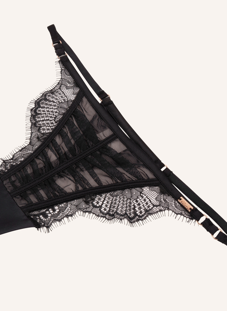 Cynthia högt skuren tangatrosa, Svart