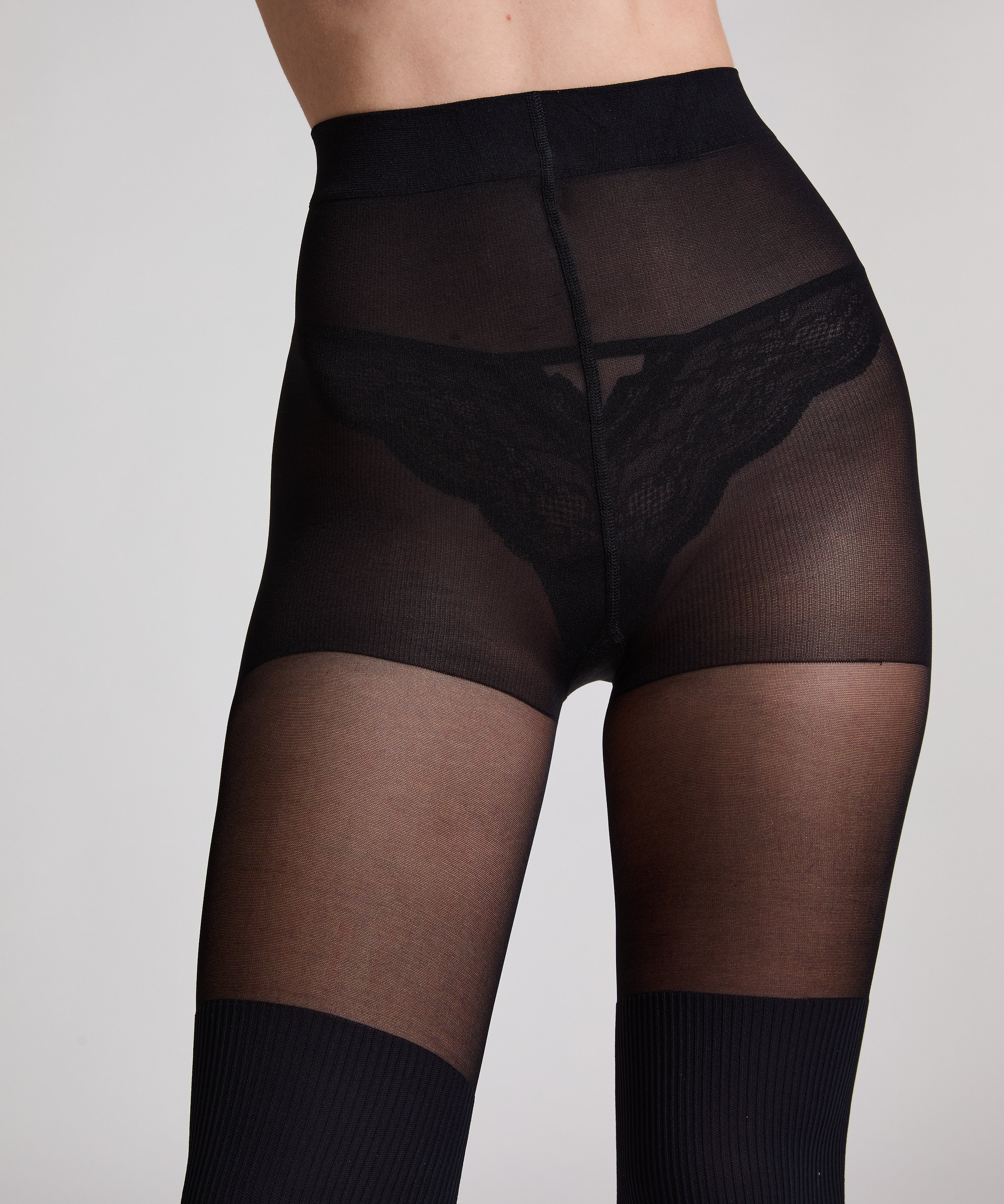 Strumpbyxa 50 Denier Overknee sock, Svart, main