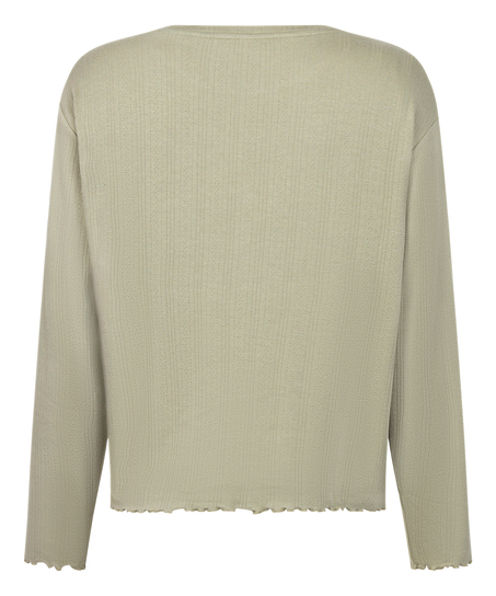 Pyjama Top Loose Pointelle, Gr&ouml;n