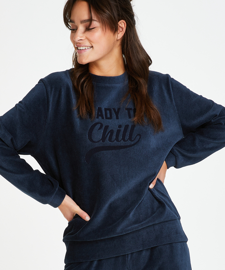 Långärmad sammetstopp, Blå