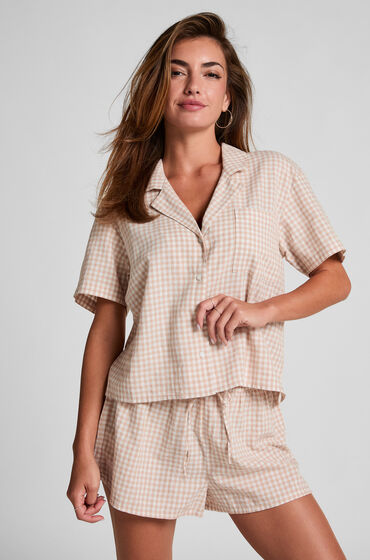 Hunkemöller Rutiga linneshorts Vit