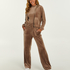 Velour joggingbyxor, Brun