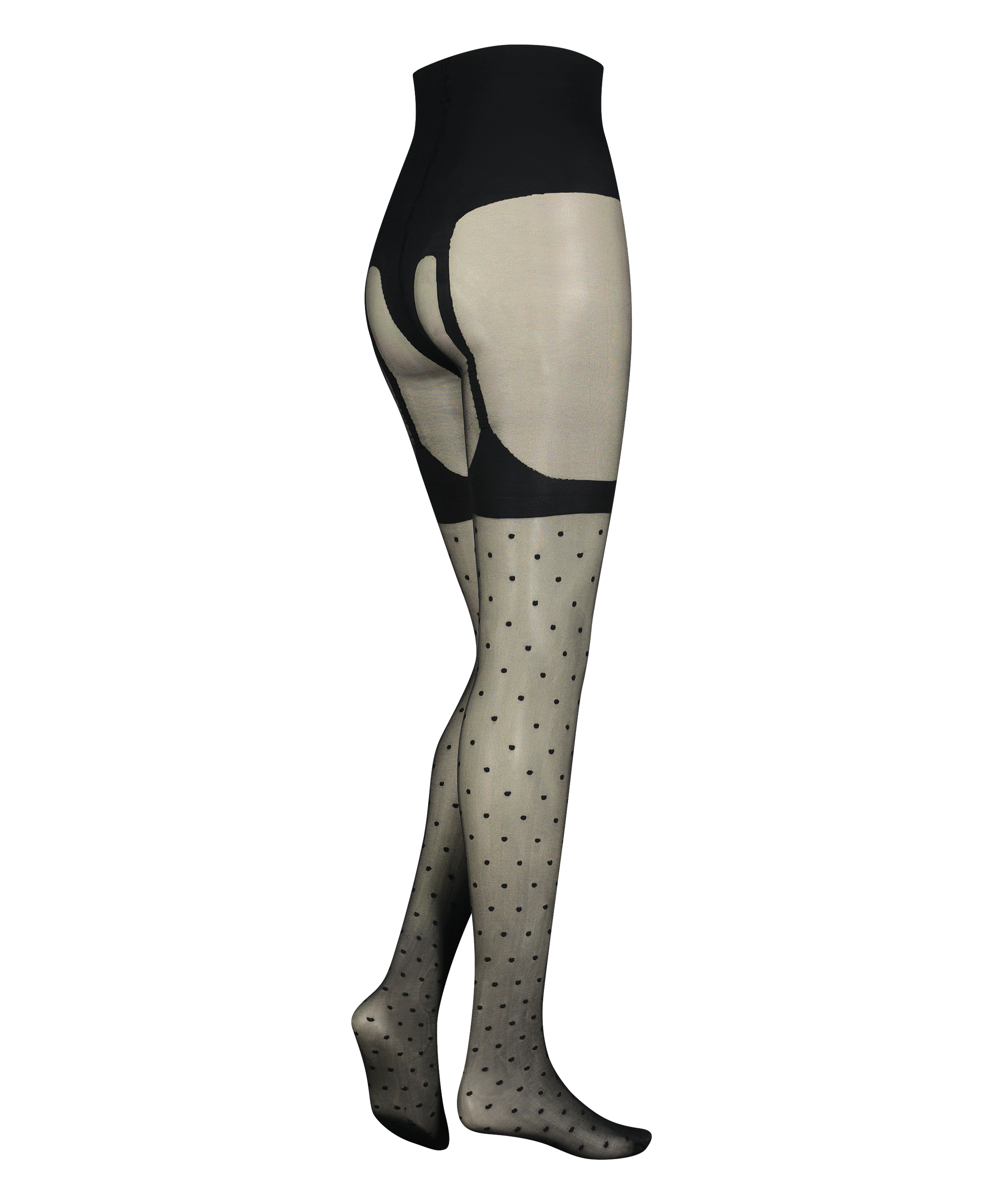 15 Denier Tights Suspender detalj, Svart, main