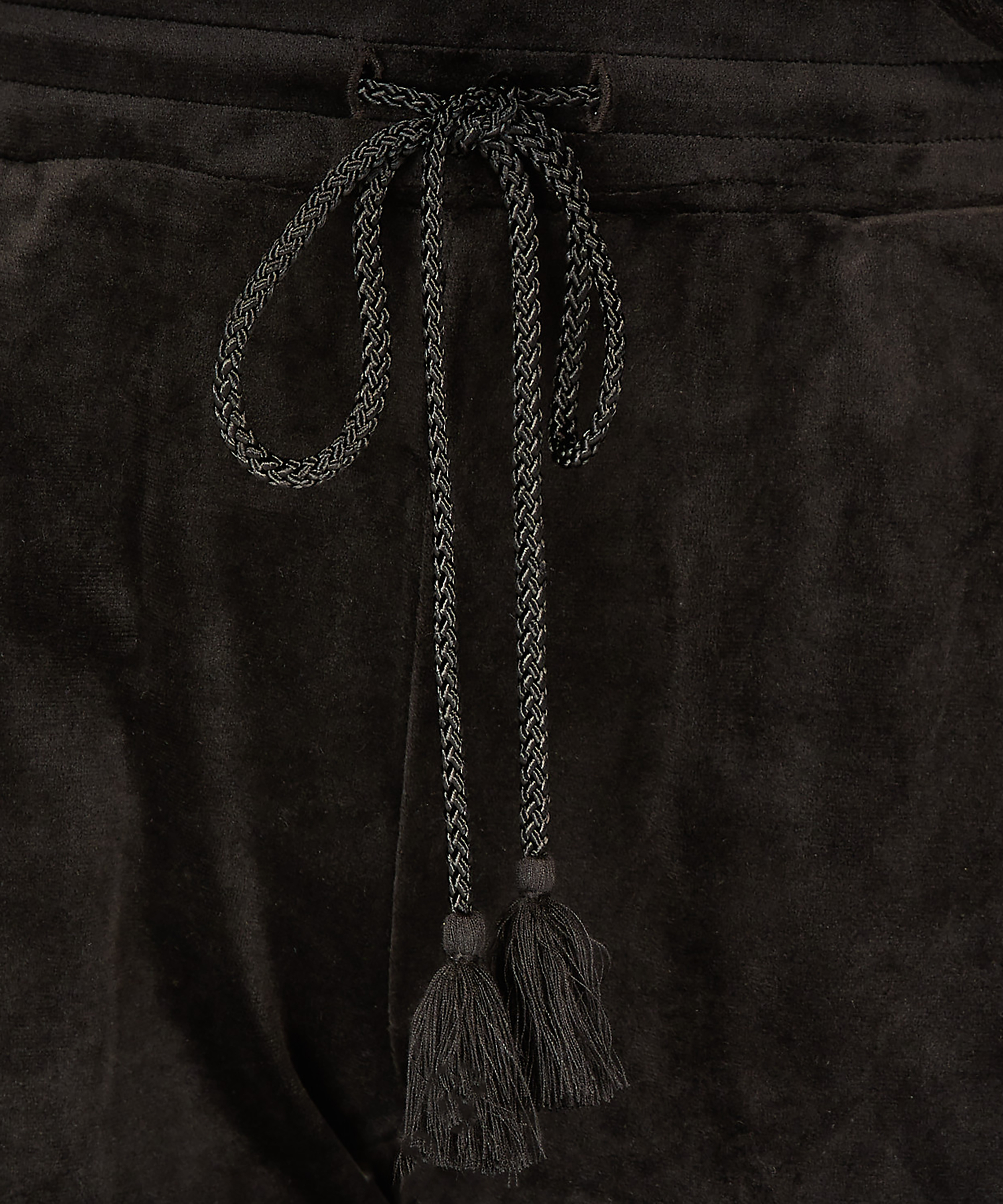 Tall joggingbyxor i velour, Svart, main