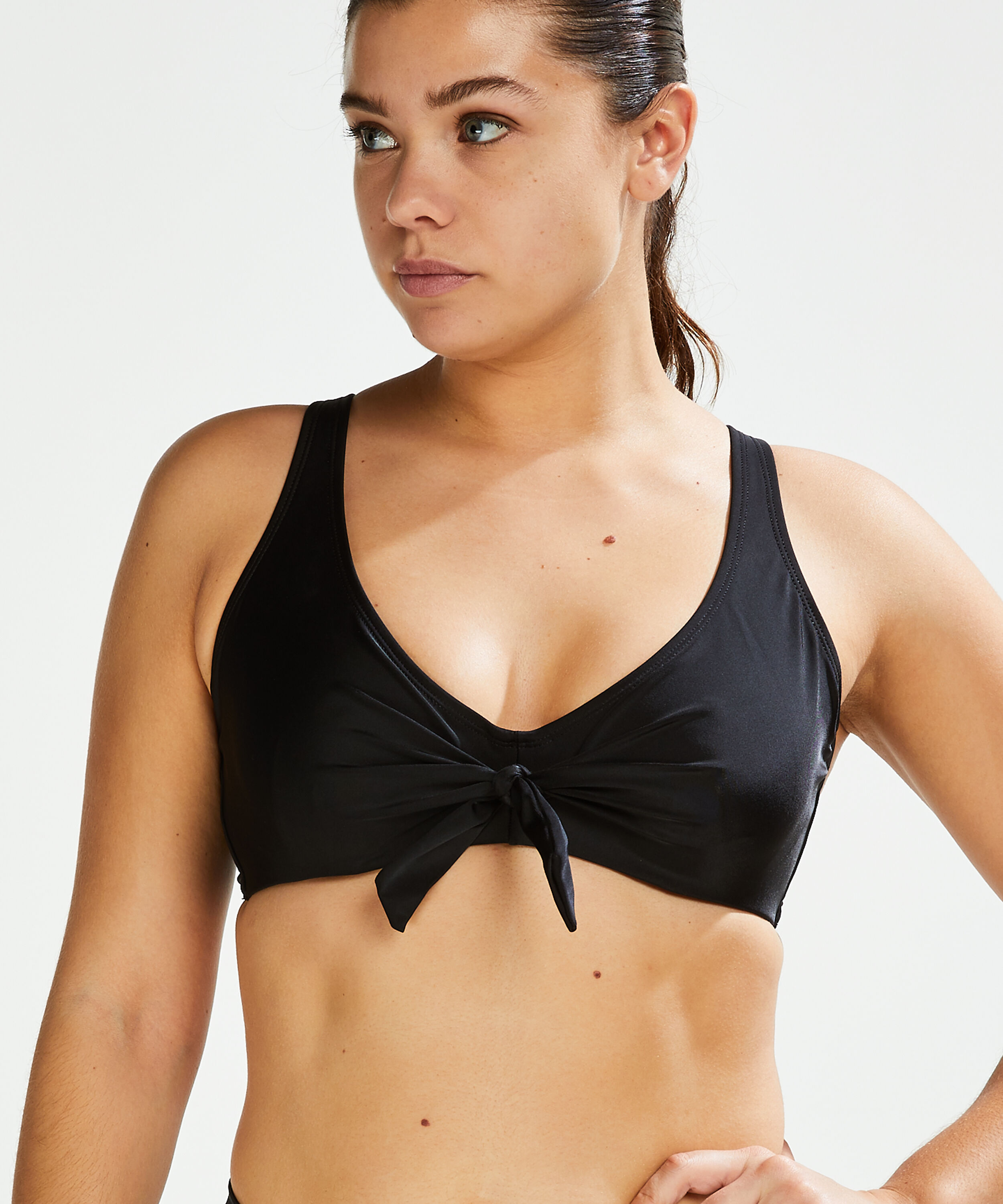 Oformad bikinitopp med knäppe Sunset Dreams, Svart