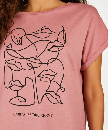 Nattlinne med rund halsringning, Rosa