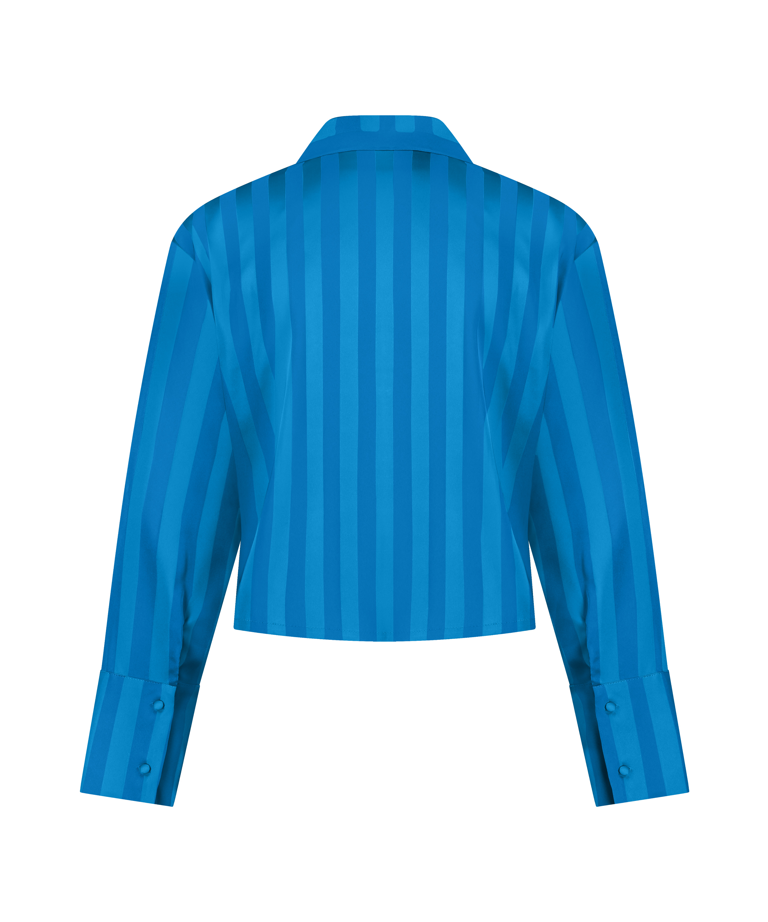 Långärmad jacka i satin, Blå, main