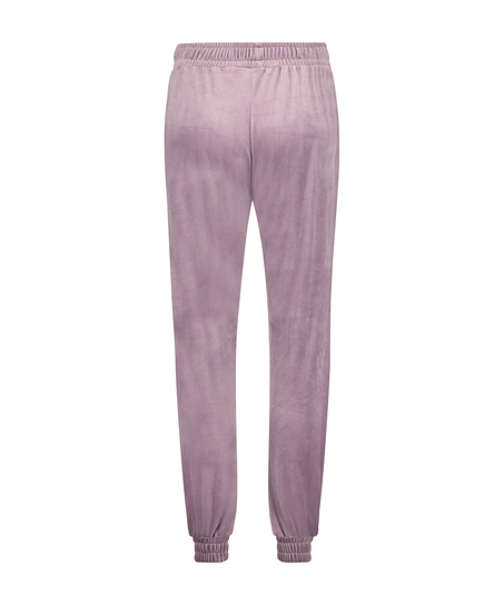 Tall joggingbyxor i velour, Lila