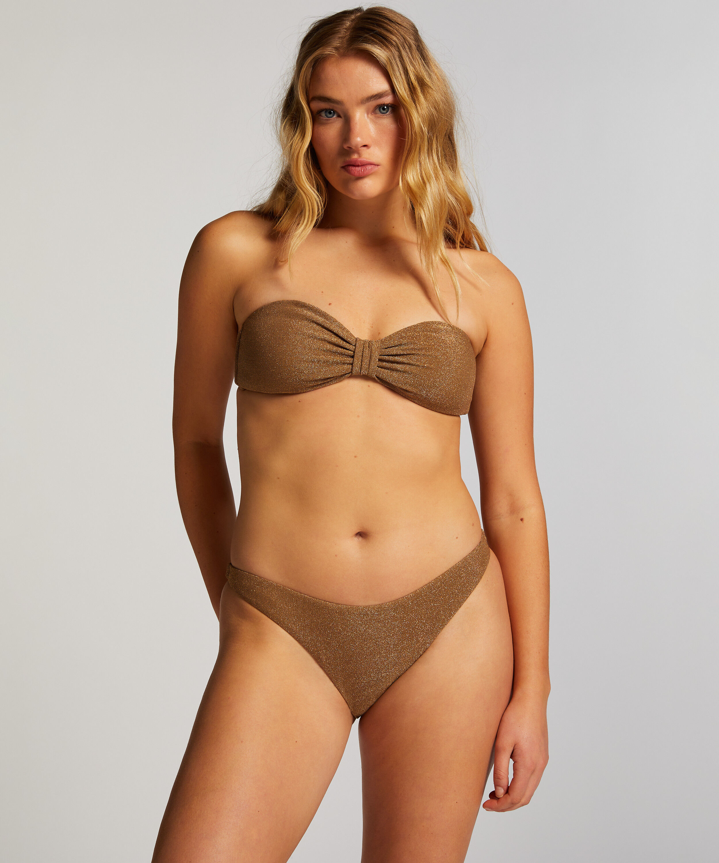 Högt Skuren Bikiniunderdel Goldie Shimmer