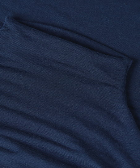 super soft cashmereblandad-topp med polokrage, Blå