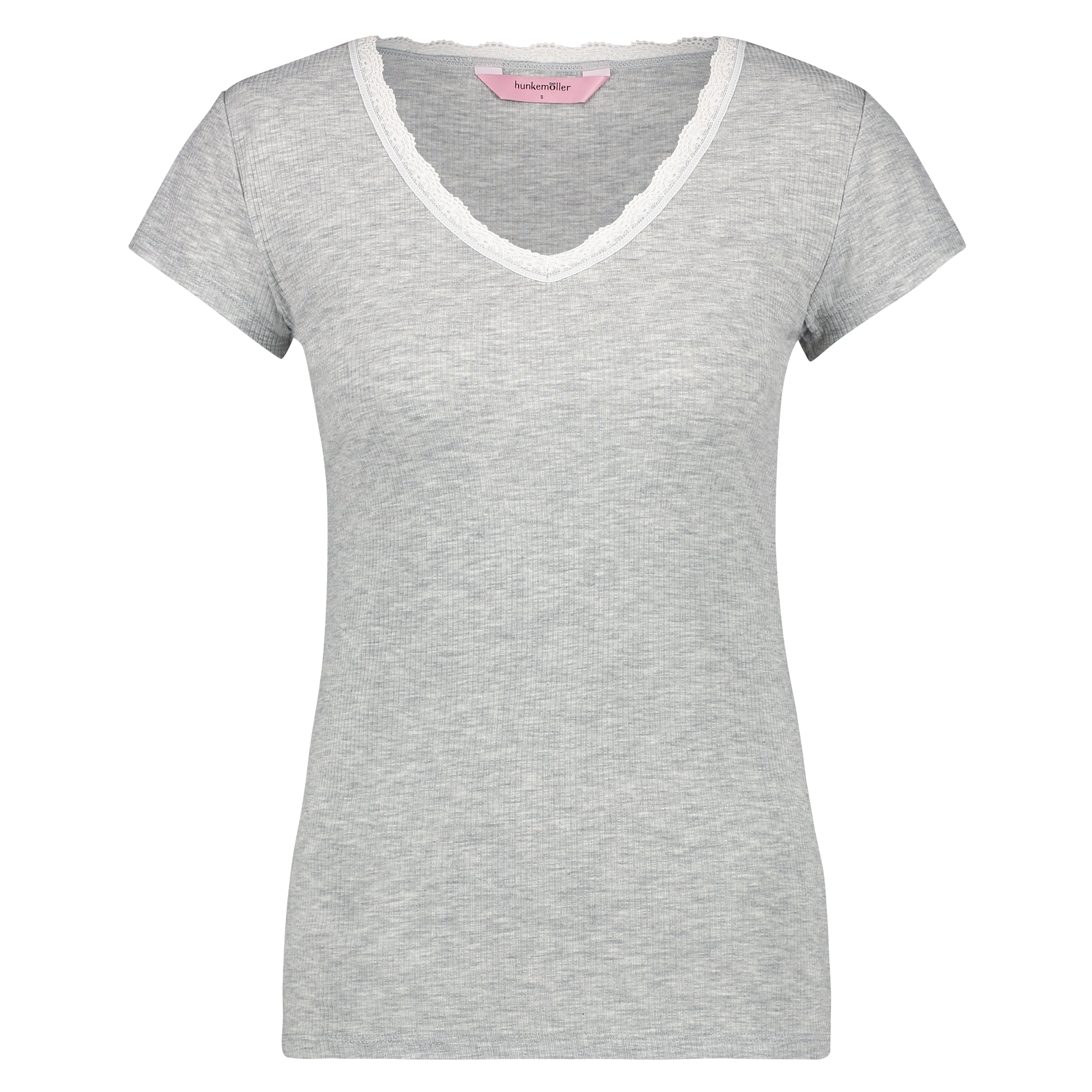 Topp Rib V-Neck, Gr&aring;, main