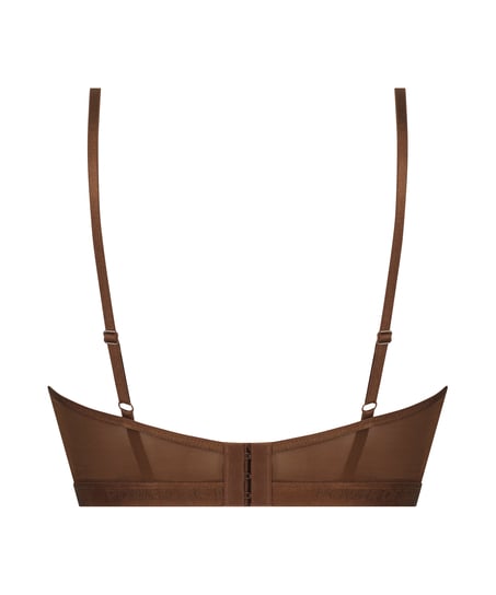 Honey longline icke-formpressad bygel-bh, Brun