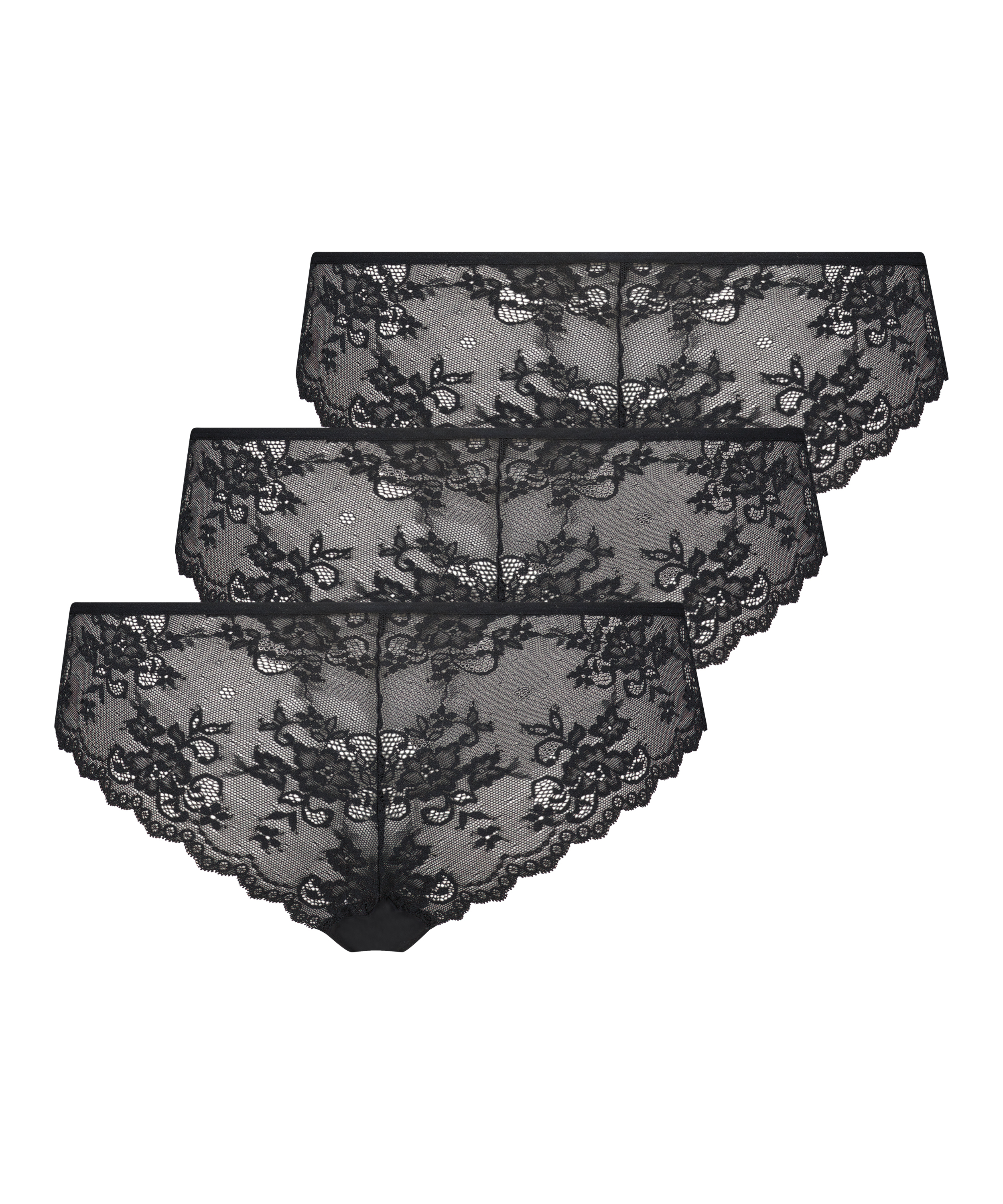 3-pack osynlig brazilian-trosa, Svart, main