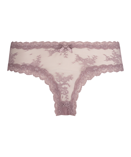 Brazilian-trosa V-shape Floral Mesh, Lila